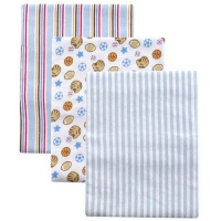 Luvable Friends 3 Count Flannel Receiving Blanket Set, Blue Luvable Friends 3 Count Flannel Receiving Blanket Set, Blue
