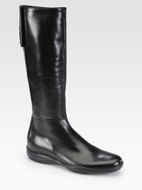 A signature logo detail and easy zip closure backs this traditional leather boot. Rubber heel, 1 (25mm)Shaft, 15Leg circumference, 13½Leather upperBack zip and velcro closureLeather liningRubber solePadded insoleMade in ItalyOUR FIT MODEL RECOMMENDS ordering one size up as this style runs small. A signature logo detail and easy zip closure backs this traditional leather boot. Rubber heel, 1 (25mm)Shaft, 15Leg circumference, 13½Leather upperBack zip and velcro closureLeather liningRubber solePadded insoleMade in ItalyOUR FIT MODEL RECOMMENDS ordering one size up as this style runs small.