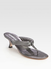 A minimal heel comfortably lifts this seasonal essential in shimmering metallic leather. Self-covered heel, 2¼ (60mm)Metallic leather upperLeather lining and solePadded insoleMade in Italy A minimal heel comfortably lifts this seasonal essential in shimmering metallic leather. Self-covered heel, 2¼ (60mm)Metallic leather upperLeather lining and solePadded insoleMade in Italy