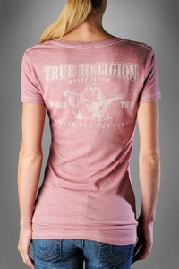 True Religion Women's V Neck Burnout Tee True Religion Women's V Neck Burnout Tee