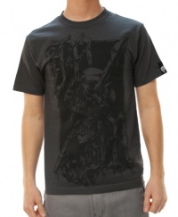 Metal Mulisha Men's Run Through Tee Short Sleeve T-Shirt Charcoal Gray-Small