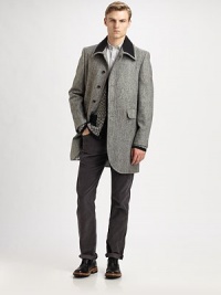 Beloved corduroy with an on-trend, slim-fit silhouette. This style also features a unique detail, six-pockets.Button closureZip flyBelt loopsSix-pocket styleInseam, about 34CottonMachine washMade in USA of Italian fabric Beloved corduroy with an on-trend, slim-fit silhouette. This style also features a unique detail, six-pockets.Button closureZip flyBelt loopsSix-pocket styleInseam, about 34CottonMachine washMade in USA of Italian fabric