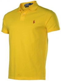 Polo Ralph Lauren Men's Big & Tall Mesh Polo Shirt-Yellow Polo Ralph Lauren Men's Big & Tall Mesh Polo Shirt-Yellow