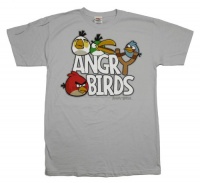 Angry Birds Sling Shot Mens Grey T-shirt Angry Birds Sling Shot Mens Grey T-shirt