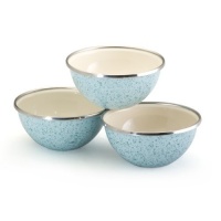 Paula Deen Signature Enamel on Steel 3-Piece Prep Bowl Set, Robin's Egg Blue Speckle Paula Deen Signature Enamel on Steel 3-Piece Prep Bowl Set, Robin's Egg Blue Speckle