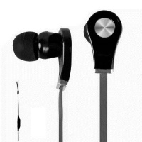 eVogue Super Bass Stereo Earbuds Headphones with Microphone, 2.5mm to 3.5mm Audio Adatptor, Tangle Free Flat Cable - Black eVogue Super Bass Stereo Earbuds Headphones with Microphone, 2.5mm to 3.5mm Audio Adatptor, Tangle Free Flat Cable - Black