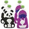 Squooshi 4 Count Reusable Food Pouch, Large Panda/Walrus, 4.5 Ounce