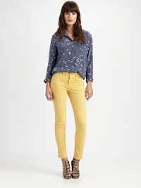 A sprinkling of stars dusts a soft silk button-up from collar to hem.Point collar Button front Flap chest pockets Pleat at center back Button cuffs Shirttail hem About 26 shoulder to hem Silk Dry clean Imported A sprinkling of stars dusts a soft silk button-up from collar to hem.Point collar Button front Flap chest pockets Pleat at center back Button cuffs Shirttail hem About 26 shoulder to hem Silk Dry clean Imported