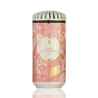A luxury candle with a scent of Japanese Saijo Persimmon, considered to be the finest gourmet variety, is layered with peach and red currant. A luxury candle with a scent of Japanese Saijo Persimmon, considered to be the finest gourmet variety, is layered with peach and red currant.