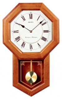 Seiko QXH110BLH Dark Brown Oak Case Westminster/Whittington Quarter-Hour Chime and Hourly Strike Pendulum Wall Clock Seiko QXH110BLH Dark Brown Oak Case Westminster/Whittington Quarter-Hour Chime and Hourly Strike Pendulum Wall Clock