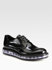 Lace-up design of polished spazzolato leather with transparent cushioned sole for extended comfort and support.Leather upperLeather liningRubber soleMade in Italy Lace-up design of polished spazzolato leather with transparent cushioned sole for extended comfort and support.Leather upperLeather liningRubber soleMade in Italy