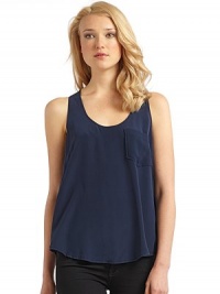 THE LOOKScoop necklineLeft breast pocket SleevelessRacerback with adjustable smocked elastic bandTHE FITAbout 25 from shoulder to hemTHE MATERIALSilkFully lined at frontCARE & ORIGINDry cleanImported THE LOOKScoop necklineLeft breast pocket SleevelessRacerback with adjustable smocked elastic bandTHE FITAbout 25 from shoulder to hemTHE MATERIALSilkFully lined at frontCARE & ORIGINDry cleanImported