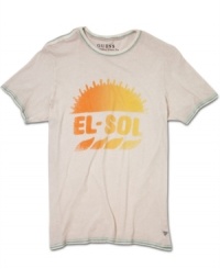 Let el sol shine in. This fun Guess tee captures the spirit of summer in one cool graphic. Let el sol shine in. This fun Guess tee captures the spirit of summer in one cool graphic.