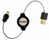 Cables Unlimited Retractable USB 2.0 Mini5 Pin Cable - Black Cables Unlimited Retractable USB 2.0 Mini5 Pin Cable - Black