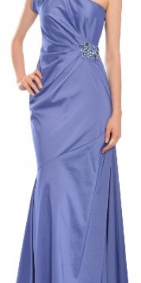 David Meister Sensuous One Shoulder Fitted Evening Gown Dress 12 David Meister Sensuous One Shoulder Fitted Evening Gown Dress 12