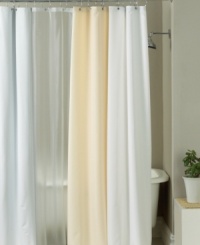 Keep the water in the tub where it belongs with two styles of shower curtain liners. Have a powerful shower spray? Try the heavyweight Aqua Guard Vinyl Liner in white or clear. Or opt for the easy-to-clean polyester Fabric Liner in ivory or white. Keep the water in the tub where it belongs with two styles of shower curtain liners. Have a powerful shower spray? Try the heavyweight Aqua Guard Vinyl Liner in white or clear. Or opt for the easy-to-clean polyester Fabric Liner in ivory or white.