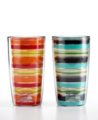 Iconic style meets brilliant design in Fiesta drinkware by Tervis Tumblers. Bands of fun, refreshing color wrap practically indestructible, amazingly insulated tumblers that maintain the temperature of hot and cold drinks. With Fiesta Stripe logo and dancer. Iconic style meets brilliant design in Fiesta drinkware by Tervis Tumblers. Bands of fun, refreshing color wrap practically indestructible, amazingly insulated tumblers that maintain the temperature of hot and cold drinks. With Fiesta Stripe logo and dancer.