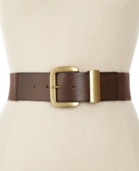 Flaunt your waistline with this darling stretch belt from Steve Madden. With rich leather and a classic brass buckle, you'll dress to impress every time. Flaunt your waistline with this darling stretch belt from Steve Madden. With rich leather and a classic brass buckle, you'll dress to impress every time.