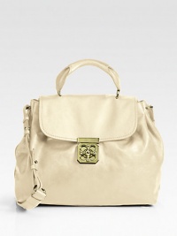 Stash your essentials in this roomy satchel design, crafted in sumptuous leather with a signature turnlock clasp.Top handle, 2½ drop Adjustable shoulder strap, 14-18½ drop Flap with turnlock closure One inside zip pocket Cotton lining 12½W X 10H X 4½D Imported Stash your essentials in this roomy satchel design, crafted in sumptuous leather with a signature turnlock clasp.Top handle, 2½ drop Adjustable shoulder strap, 14-18½ drop Flap with turnlock closure One inside zip pocket Cotton lining 12½W X 10H X 4½D Imported