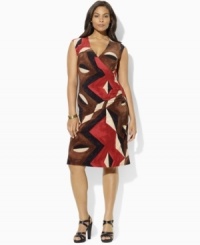 Lauren Ralph Lauren's sleek matte jersey dress is a wardrobe essential, and this faux-wrap dress is a flattering styling option year-round. (Clearance) Lauren Ralph Lauren's sleek matte jersey dress is a wardrobe essential, and this faux-wrap dress is a flattering styling option year-round. (Clearance)