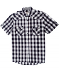 Square off in your weekend wardrobe with this bold plaid shirt from No Retreat. Square off in your weekend wardrobe with this bold plaid shirt from No Retreat.