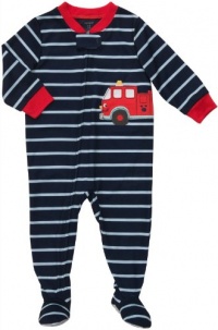 Carter's Boys 12-24 Months Striped Firetruck Poly Sleeper (18 Months, Navy) Carter's Boys 12-24 Months Striped Firetruck Poly Sleeper (18 Months, Navy)