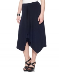 Take your look to the max with MICHAEL Michael Kors' plus size skirt, punctuated by a handkerchief hem. Take your look to the max with MICHAEL Michael Kors' plus size skirt, punctuated by a handkerchief hem.