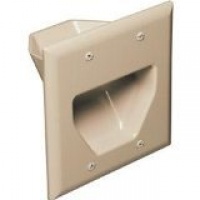 DataComm 45-0002-IV 2-Gang Recessed Low Voltage Cable Plate (Ivory) DataComm 45-0002-IV 2-Gang Recessed Low Voltage Cable Plate (Ivory)