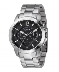 It's the details that make the man and Fossil's chronograph Grant collection watch has you covered. It's the details that make the man and Fossil's chronograph Grant collection watch has you covered.
