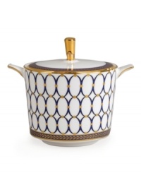 Embellished with intricate garlands, oval links and a fanciful dragon motif, this Wedgwood dinnerware evokes Europe's glorious Renaissance period. Rendered in deep blue and gold to transform any formal meal into a spectacular royal gala. Embellished with intricate garlands, oval links and a fanciful dragon motif, this Wedgwood dinnerware evokes Europe's glorious Renaissance period. Rendered in deep blue and gold to transform any formal meal into a spectacular royal gala.