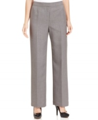 Classic straight leg pants are suiting essentials. This petite pair makes a polished look with a printed shirt or coordinating pieces from Kasper's collection of suit separates. Classic straight leg pants are suiting essentials. This petite pair makes a polished look with a printed shirt or coordinating pieces from Kasper's collection of suit separates.