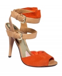 Strapped up and colorblocked is what you'll be in Paris Hilton's Leslie sandals. They feature a double ankle strap closure around the ankle and bright suede accents.