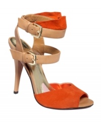 Strapped up and colorblocked is what you'll be in Paris Hilton's Leslie sandals. They feature a double ankle strap closure around the ankle and bright suede accents. Strapped up and colorblocked is what you'll be in Paris Hilton's Leslie sandals. They feature a double ankle strap closure around the ankle and bright suede accents.