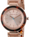 Kenneth Jay Lane Women's 2010 Rose Gold Ion-Plated Stainless Steel and Brown Tortoise Resin Watch