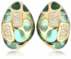 CZ by Kenneth Jay Lane Trend Cubic Zirconia Gold-Plated Resin Pave Dome Earrings