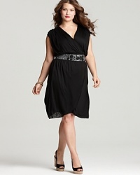 T Bags Plus Size Faux Wrap Dress T Bags Plus Size Faux Wrap Dress