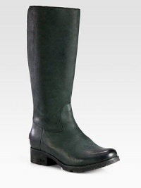 Riding-style in rich burnished leather featuring a removable shearling sock liner.Rubber heel, 1½ (40mm) Shaft, 10 Leg circumference, 15½ Side zipper Back seam detail Back logo hardware Shearling lining Rubber lug sole for durability Padded insole ImportedOUR FIT MODEL RECOMMENDS ordering true size.. Riding-style in rich burnished leather featuring a removable shearling sock liner.Rubber heel, 1½ (40mm) Shaft, 10 Leg circumference, 15½ Side zipper Back seam detail Back logo hardware Shearling lining Rubber lug sole for durability Padded insole ImportedOUR FIT MODEL RECOMMENDS ordering true size..