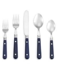 For a riveting meal. The Le Prix flatware set from Ginkgo gives casual tables an added sense of fun with colored handles secured to polished stainless steel. For a riveting meal. The Le Prix flatware set from Ginkgo gives casual tables an added sense of fun with colored handles secured to polished stainless steel.