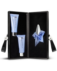 Indulge with the temptation of ANGEL delights offered in a stunning Thierry Mugler vinyl case that you can re-use for your treasures. Wrap yourself in seduction – from the Perfuming Body Lotion and Shower Gel to the final touch, the Eau de Parfum. As a Mugler touch of perfection, the Eau de Parfum spray is refillable for life. Indulge with the temptation of ANGEL delights offered in a stunning Thierry Mugler vinyl case that you can re-use for your treasures. Wrap yourself in seduction – from the Perfuming Body Lotion and Shower Gel to the final touch, the Eau de Parfum. As a Mugler touch of perfection, the Eau de Parfum spray is refillable for life.