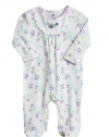 ABSORBA Baby-girls Newborn Embroidered Ruffled Footie