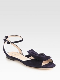 Soft suede design with an adjustable ankle strap and flower detail at the toe. Suede upperLeather lining and solePadded insoleMade in ItalyOUR FIT MODEL RECOMMENDS ordering one half size up as this style runs small. Soft suede design with an adjustable ankle strap and flower detail at the toe. Suede upperLeather lining and solePadded insoleMade in ItalyOUR FIT MODEL RECOMMENDS ordering one half size up as this style runs small.
