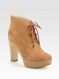 Lace-up silhouette of buttery suede, propped with a sturdy heel and platform for a casual-cool look. Foam heel, 4 (100mm)Foam platform, 1 (25mm)Compares to a 3 heel (75mm)Suede upperLeather lining and solePadded insoleImported Lace-up silhouette of buttery suede, propped with a sturdy heel and platform for a casual-cool look. Foam heel, 4 (100mm)Foam platform, 1 (25mm)Compares to a 3 heel (75mm)Suede upperLeather lining and solePadded insoleImported