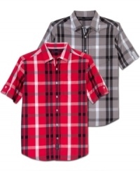 Check yourself. This big plaid shirt from Sean John is a stylish standard you can make your own. Check yourself. This big plaid shirt from Sean John is a stylish standard you can make your own.