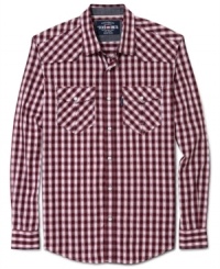 Check, please. This plaid shirt from Ecko Unltd brings hip casual style to your wardrobe. Check, please. This plaid shirt from Ecko Unltd brings hip casual style to your wardrobe.
