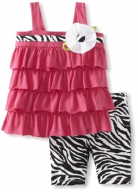 Sweet Heart Rose Baby-Girls Infant Tiered Zebra Bike Short Set, Pink/Black/White, 24 Sweet Heart Rose Baby-Girls Infant Tiered Zebra Bike Short Set, Pink/Black/White, 24