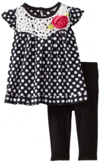 Sweet Heart Rose Baby-girls Infant Polka Dot Crochet Legging Set, Black/White, 18 Months Sweet Heart Rose Baby-girls Infant Polka Dot Crochet Legging Set, Black/White, 18 Months