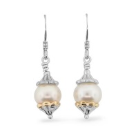 Meredith Leigh Sterling Silver and 14k Gold FW Pearl Earrings (4-8 mm) Meredith Leigh Sterling Silver and 14k Gold FW Pearl Earrings (4-8 mm)