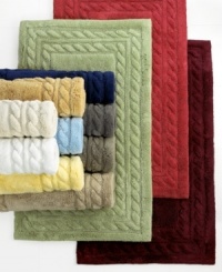 Step into luxury. Hand-tufted and individually carved, the Greenwich cotton bath rug from Lauren Ralph Lauren features ultrasoft, ringspun cotton for a plush feel. Choose from an array of classic colors that coordinate with the Greenwich cotton towel collection. Step into luxury. Hand-tufted and individually carved, the Greenwich cotton bath rug from Lauren Ralph Lauren features ultrasoft, ringspun cotton for a plush feel. Choose from an array of classic colors that coordinate with the Greenwich cotton towel collection.