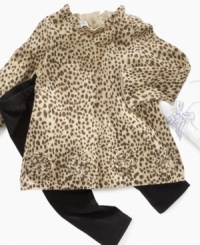 Dress your little animal up in this wildly adorable sweater and leggings set by First Impressions. Dress your little animal up in this wildly adorable sweater and leggings set by First Impressions.