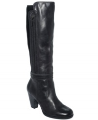 The best of both worlds. The shaft of Clarks' Artisan Alpine Bonnet boots features smooth leather up front and sultry suede all along the back. The best of both worlds. The shaft of Clarks' Artisan Alpine Bonnet boots features smooth leather up front and sultry suede all along the back.